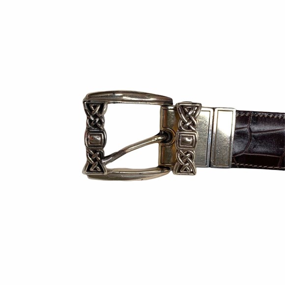 Brighton Reversible Brown Croc Embossed Leather Belt Size 34 Large B40049 main image 10